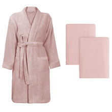 3 Piece Luxe Cotton Bathrobe & Towel Set